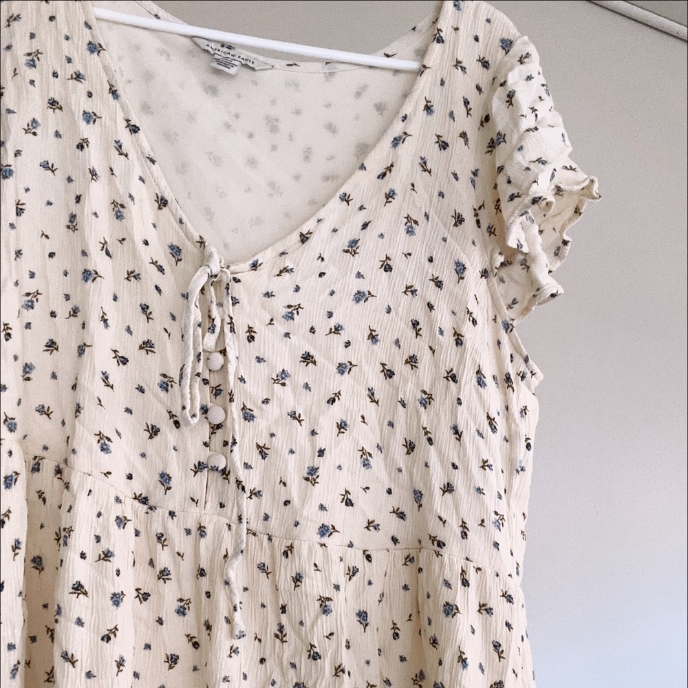American Eagle Babydoll Floral Mini Dress